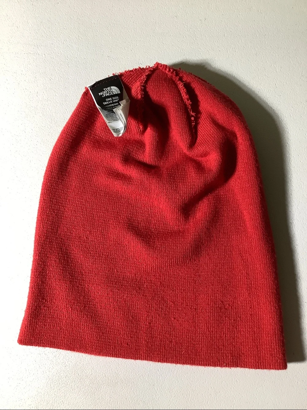 North Face red beanie
